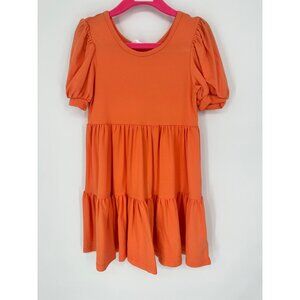 DotDotSmile Girls Solid Tangerine Orange Tier Dress Size 3/4 New With Tags